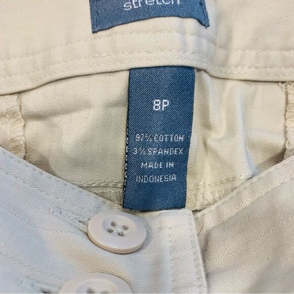 Hillard & Hanson Opal Beige Rolled Cuff Capris Size 8 Petite - Picture 7 of 10